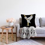 - Sonil-K9716-Gorsel2 - Realhomes Siyah Zemin Beyaz Gül Motifli Gold Y Harfi Özel Tasarım Dijital Baskılı Raşel Kadife Yastık Kırlent Kılıfı Realhomes