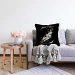 - Sonil-K9717-Gorsel2 - Realhomes Siyah Zemin Beyaz Gül Motifli Gold Z Harfi Özel Tasarım Dijital Baskılı Raşel Kadife Yastık Kırlent Kılıfı Realhomes