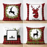 4'lü Mavi Beyaz Gül Tasarımlı Dijital Baskılı Modern Süet Kırlent Kılıfı Seti Realhomes