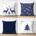 4'lü Kırmızı Ekose Mery Christmas Özel Tasarımlı Dijital Baskılı Modern Süet Kırlent Kılıfı Seti Realhomes