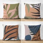 4'lü Lacivert Yılbaşı Temalı Dijital Baskılı Modern Süet Kırlent Kılıfı Seti Realhomes