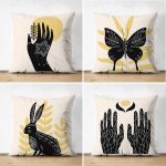 4'lü Güneşin Doğuşu Özel Tasarımlı Dijital Baskılı Modern Süet Kırlent Kılıfı Seti Realhomes