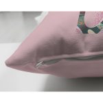 Pembe Zemin Tropik Yapraklı A Harfi Özel Tasarım Modern Suet Yastık Kırlent Kılıfı Realhomes