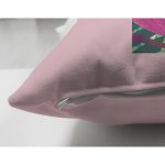 Pembe Zemin Tropik Yapraklı B Harfi Özel Tasarım Modern Suet Yastık Kırlent Kılıfı Realhomes