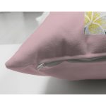 Pembe Zemin Tropik Yapraklı D Harfi Özel Tasarım Modern Suet Yastık Kırlent Kılıfı Realhomes