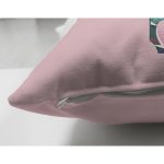 Pembe Zemin Tropik Yapraklı E Harfi Özel Tasarım Modern Suet Yastık Kırlent Kılıfı Realhomes
