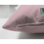 - Suet-K9419-Gorsel3 - Realhomes Pembe Zemin Tropik Yapraklı F Harfi Özel Tasarım Modern Suet Yastık Kırlent Kılıfı Realhomes
