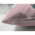 - Suet-K9420-Gorsel3 - Realhomes Pembe Zemin Tropik Yapraklı G Harfi Özel Tasarım Modern Suet Yastık Kırlent Kılıfı Realhomes