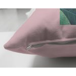 Pembe Zemin Tropik Yapraklı H Harfi Özel Tasarım Modern Suet Yastık Kırlent Kılıfı Realhomes