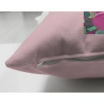 Pembe Zemin Tropik Yapraklı N Harfi Özel Tasarım Modern Suet Yastık Kırlent Kılıfı Realhomes