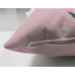 - Suet-K9429-Gorsel3 - Realhomes Pembe Zemin Tropik Yapraklı O Harfi Özel Tasarım Modern Suet Yastık Kırlent Kılıfı Realhomes