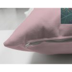 - Suet-K9431-Gorsel3 - Realhomes Pembe Zemin Tropik Yapraklı P Harfi Özel Tasarım Modern Suet Yastık Kırlent Kılıfı Realhomes