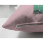 Pembe Zemin Tropik Yapraklı R Harfi Özel Tasarım Modern Suet Yastık Kırlent Kılıfı Realhomes