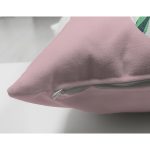 Pembe Zemin Tropik Yapraklı U Harfi Özel Tasarım Modern Suet Yastık Kırlent Kılıfı Realhomes