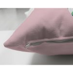 - Suet-K9437-Gorsel3 - Realhomes Pembe Zemin Tropik Yapraklı Ü Harfi Özel Tasarım Modern Suet Yastık Kırlent Kılıfı Realhomes