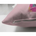 Pembe Zemin Tropik Yapraklı X Harfi Özel Tasarım Modern Suet Yastık Kırlent Kılıfı Realhomes