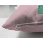 Pembe Zemin Tropik Yapraklı Z Harfi Özel Tasarım Modern Suet Yastık Kırlent Kılıfı Realhomes