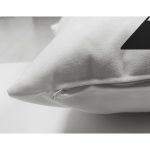 Beyaz Zemin Yaprak Motifli Siyah 2 Rakamı Özel Tasarım Modern Suet Yastık Kırlent Kılıfı Realhomes