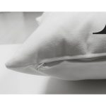 Beyaz Zemin Yaprak Motifli Siyah F Harfi Özel Tasarım Modern Suet Yastık Kırlent Kılıfı Realhomes