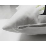 Beyaz Zemin Yaprak Motifli Siyah L Harfi Özel Tasarım Modern Suet Yastık Kırlent Kılıfı Realhomes