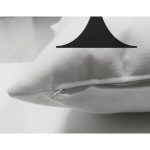 Beyaz Zemin Yaprak Motifli Siyah M Harfi Özel Tasarım Modern Suet Yastık Kırlent Kılıfı Realhomes