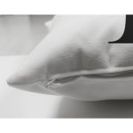 Beyaz Zemin Yaprak Motifli Siyah P Harfi Özel Tasarım Modern Suet Yastık Kırlent Kılıfı Realhomes