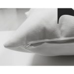 Beyaz Zemin Yaprak Motifli Siyah S Harfi Özel Tasarım Modern Suet Yastık Kırlent Kılıfı Realhomes