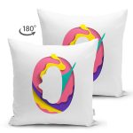 Beyaz Zemin Renkli 0 Rakamlı Özel Tasarım Modern Suet Yastık Kırlent Kılıfı Realhomes