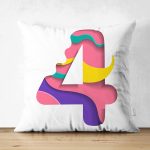 Beyaz Zemin Renkli 4 Rakamlı Özel Tasarım Modern Suet Yastık Kırlent Kılıfı Realhomes