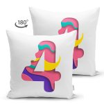 Beyaz Zemin Renkli 4 Rakamlı Özel Tasarım Modern Suet Yastık Kırlent Kılıfı Realhomes