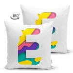 - Suet-K9501-Gorsel2 - Realhomes Beyaz Zemin Renkli E Harfli Özel Tasarım Modern Suet Yastık Kırlent Kılıfı Realhomes