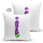 - Suet-K9505-Gorsel2 - Realhomes Beyaz Zemin Renkli İ Harfli Özel Tasarım Modern Suet Yastık Kırlent Kılıfı Realhomes