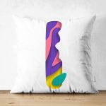 - Suet-K9506-Gorsel1 - Realhomes Beyaz Zemin Renkli I Harfli Özel Tasarım Modern Suet Yastık Kırlent Kılıfı Realhomes