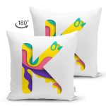 - Suet-K9508-Gorsel2 - Realhomes Beyaz Zemin Renkli K Harfli Özel Tasarım Modern Suet Yastık Kırlent Kılıfı Realhomes