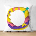 - Suet-K9512-Gorsel1 - Realhomes Beyaz Zemin Renkli O Harfli Özel Tasarım Modern Suet Yastık Kırlent Kılıfı Realhomes