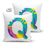 - Suet-K9515-Gorsel2 - Realhomes Beyaz Zemin Renkli Q Harfli Özel Tasarım Modern Suet Yastık Kırlent Kılıfı Realhomes