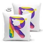 - Suet-K9516-Gorsel2 - Realhomes Beyaz Zemin Renkli R Harfli Özel Tasarım Modern Suet Yastık Kırlent Kılıfı Realhomes