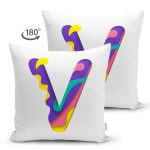 - Suet-K9522-Gorsel2 - Realhomes Beyaz Zemin Renkli V Harfli Özel Tasarım Modern Suet Yastık Kırlent Kılıfı Realhomes