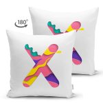 - Suet-K9524-Gorsel2 - Realhomes Beyaz Zemin Renkli X Harfli Özel Tasarım Modern Suet Yastık Kırlent Kılıfı Realhomes