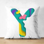 - Suet-K9525-Gorsel1 - Realhomes Beyaz Zemin Renkli Y Harfli Özel Tasarım Modern Suet Yastık Kırlent Kılıfı Realhomes