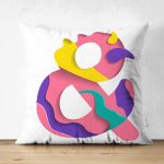 - Suet-K9527-Gorsel1 - Realhomes Beyaz Zemin Renkli & Harfli Özel Tasarım Modern Suet Yastık Kırlent Kılıfı Realhomes