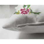 Beyaz Zemin Yaprak Temalı A Harfi Özel Tasarım Modern Suet Yastık Kırlent Kılıfı Realhomes