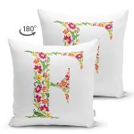 - Suet-K9534-Gorsel2 - Realhomes Beyaz Zemin Yaprak Temalı F Harfi Özel Tasarım Modern Suet Yastık Kırlent Kılıfı Realhomes