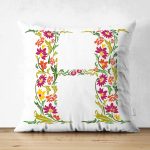 - Suet-K9536-Gorsel1 - Realhomes Beyaz Zemin Yaprak Temalı H Harfi Özel Tasarım Modern Suet Yastık Kırlent Kılıfı Realhomes