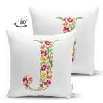 - Suet-K9539-Gorsel2 - Realhomes Beyaz Zemin Yaprak Temalı J Harfi Özel Tasarım Modern Suet Yastık Kırlent Kılıfı Realhomes
