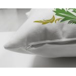 Beyaz Zemin Yaprak Temalı L Harfi Özel Tasarım Modern Suet Yastık Kırlent Kılıfı Realhomes