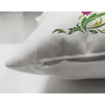 Beyaz Zemin Yaprak Temalı P Harfi Özel Tasarım Modern Suet Yastık Kırlent Kılıfı Realhomes