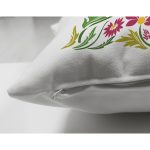 Beyaz Zemin Yaprak Temalı Z Harfi Özel Tasarım Modern Suet Yastık Kırlent Kılıfı Realhomes