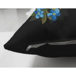 Siyah Zemin Renkli Gül Temalı A Harfi Özel Tasarım Modern Suet Yastık Kırlent Kılıfı Realhomes