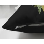 - Suet-K9593-Gorsel3 - Realhomes Siyah Zemin Renkli Gül Temalı C Harfi Özel Tasarım Modern Suet Yastık Kırlent Kılıfı Realhomes